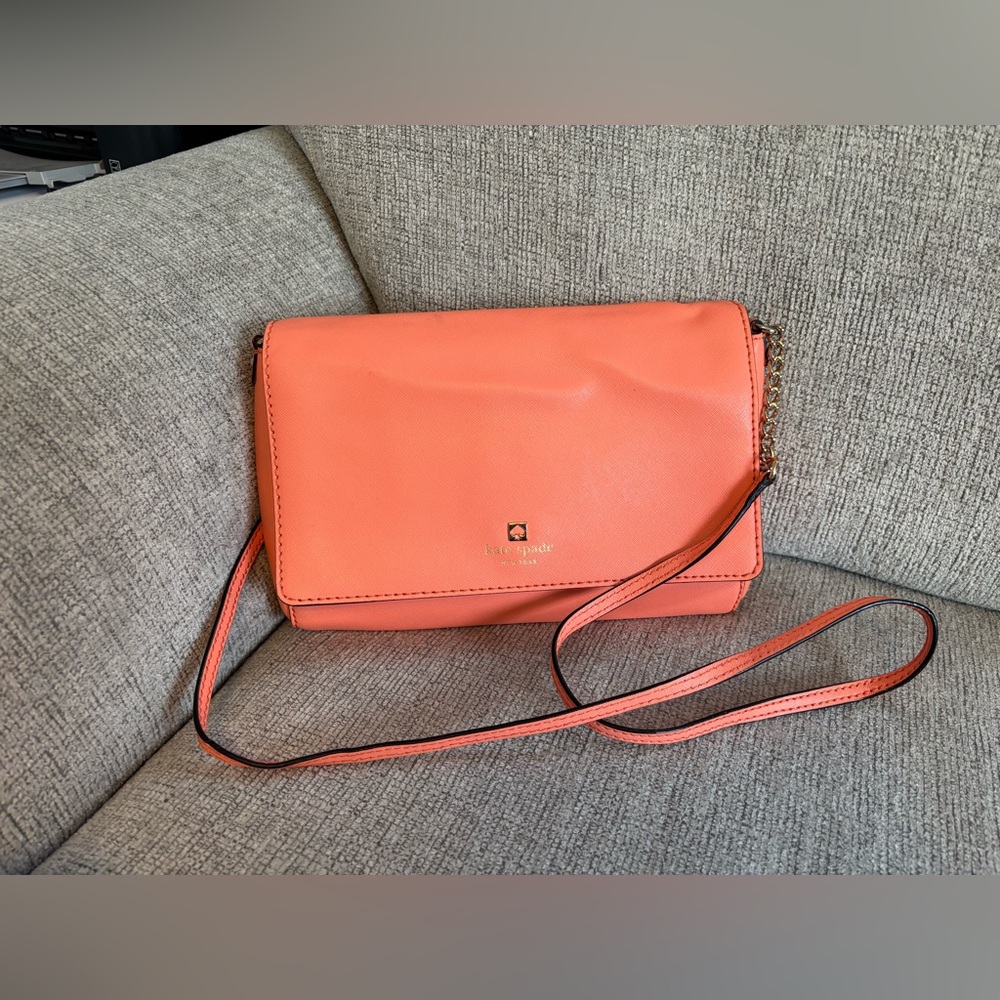 kate spade Coral-Orange Leather Crossbody
